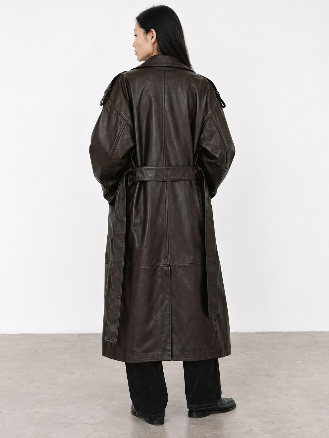 DAKOTA LEATHER COAT - BROWN
