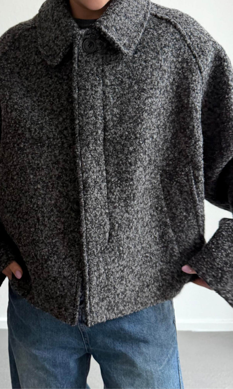 GIA BOUCLE JACKET - BLACK GREY