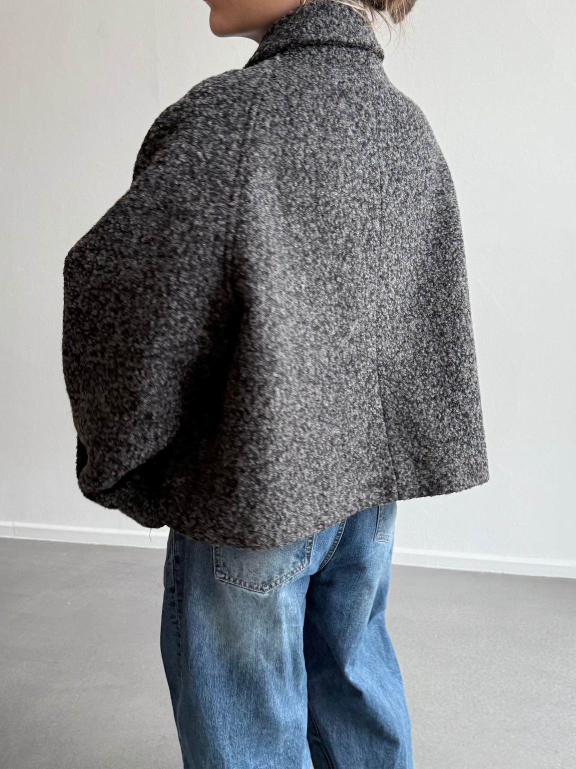 GIA BOUCLE JACKET - BLACK GREY