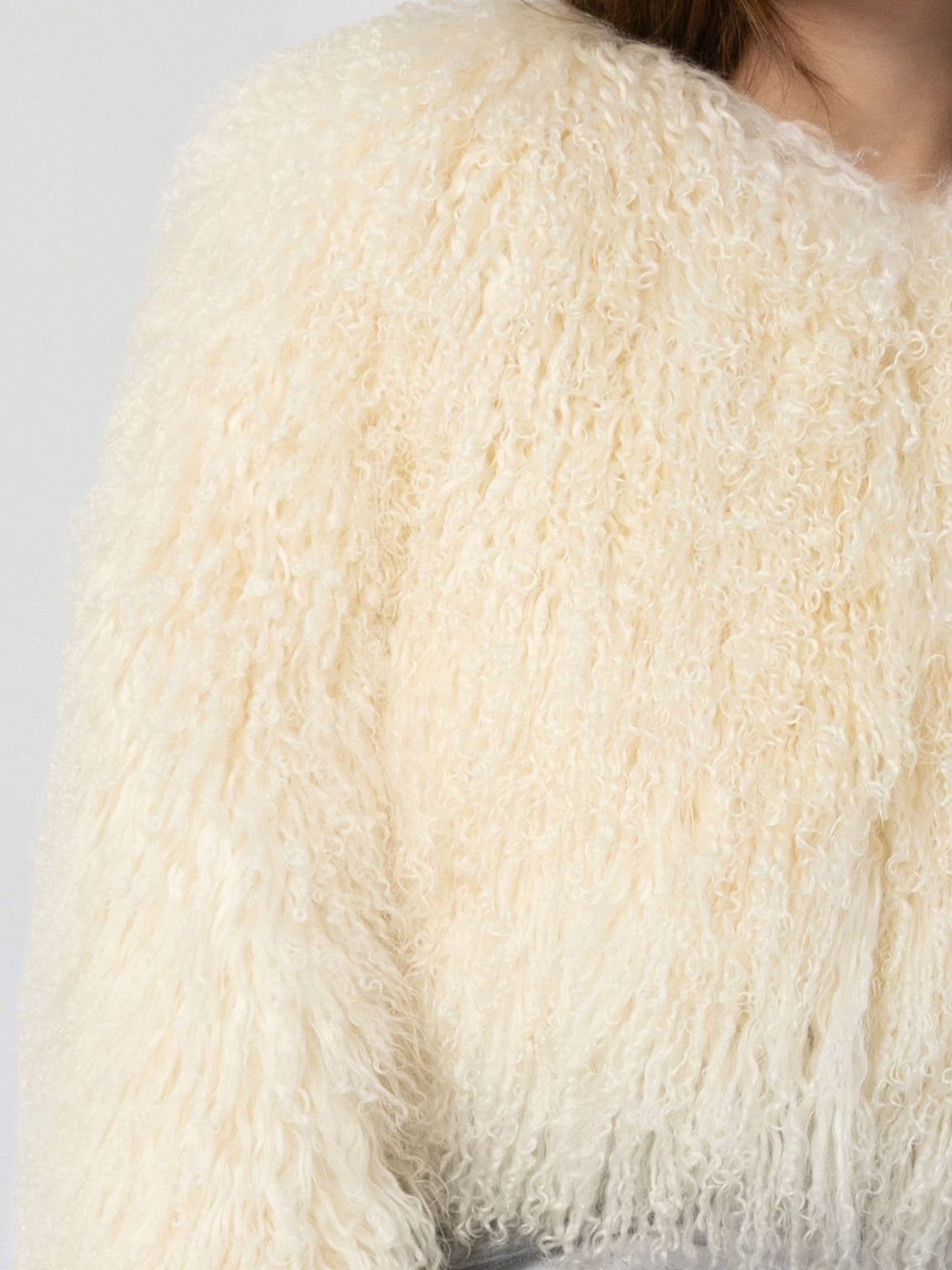 CARLY CROPPED JACKET - CREME