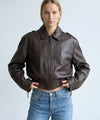 CLEO LEATHER JACKET - BROWN