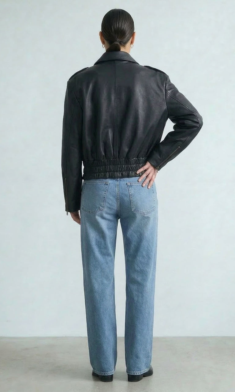 CLEO LEATHER JACKET - BLACK