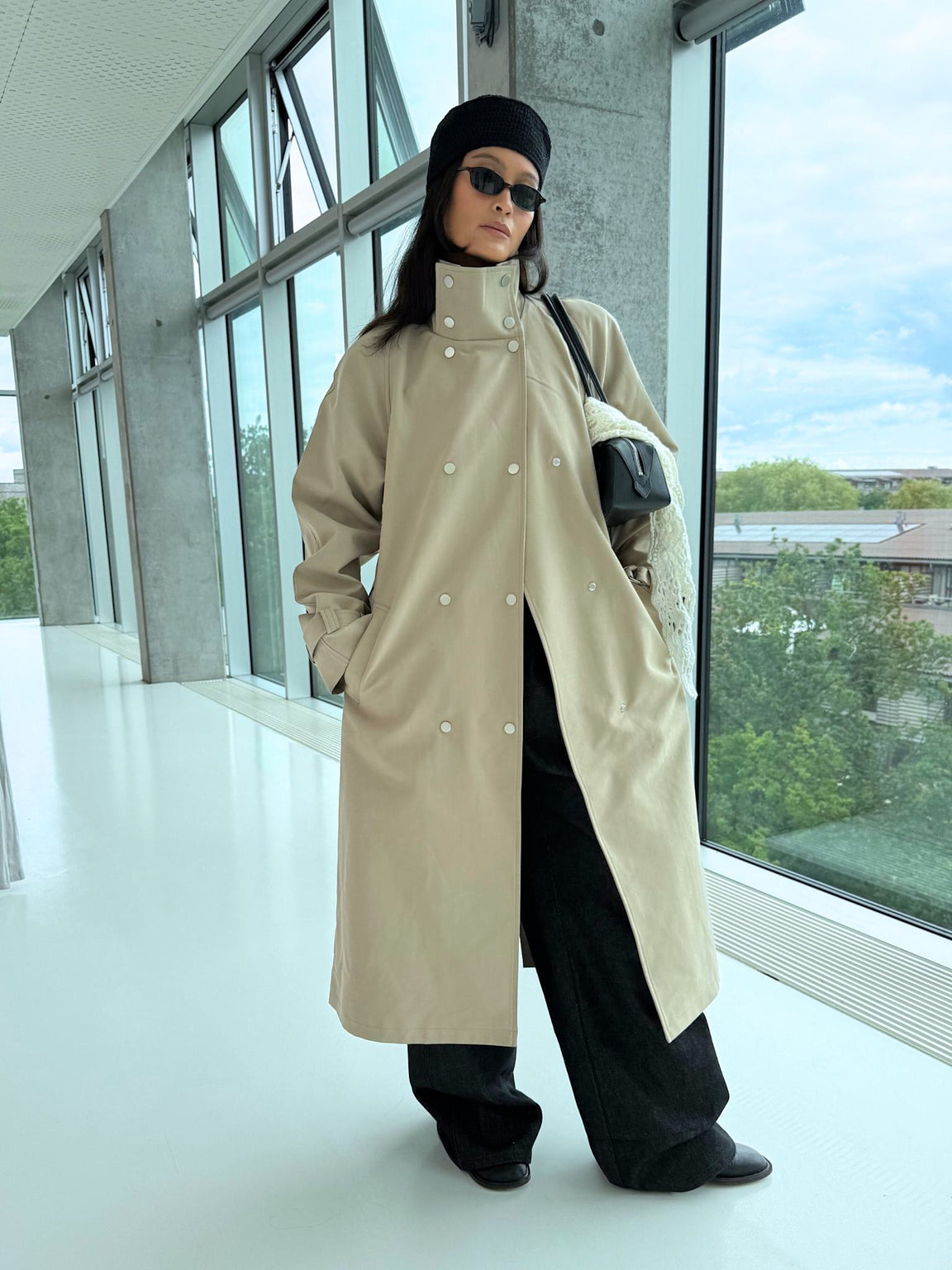 SKYLER CANVAS COAT - BEIGE