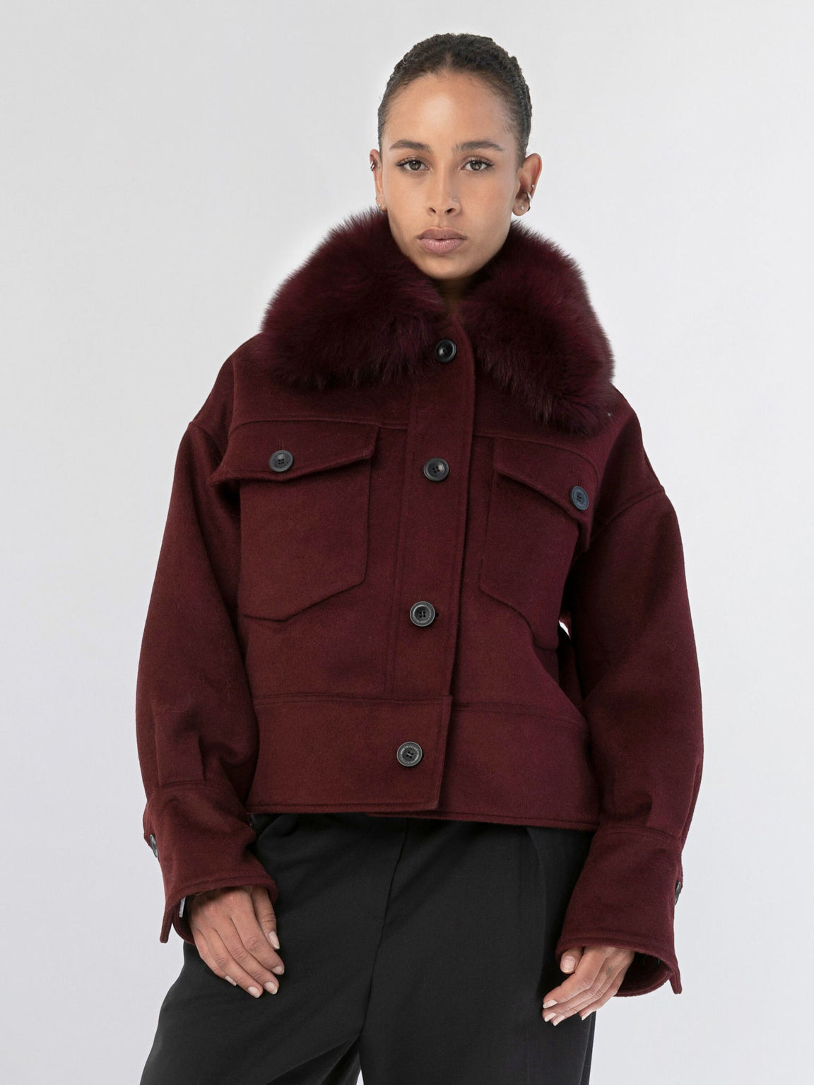 CHARLIE WOOL JACKET - BURGUNDY