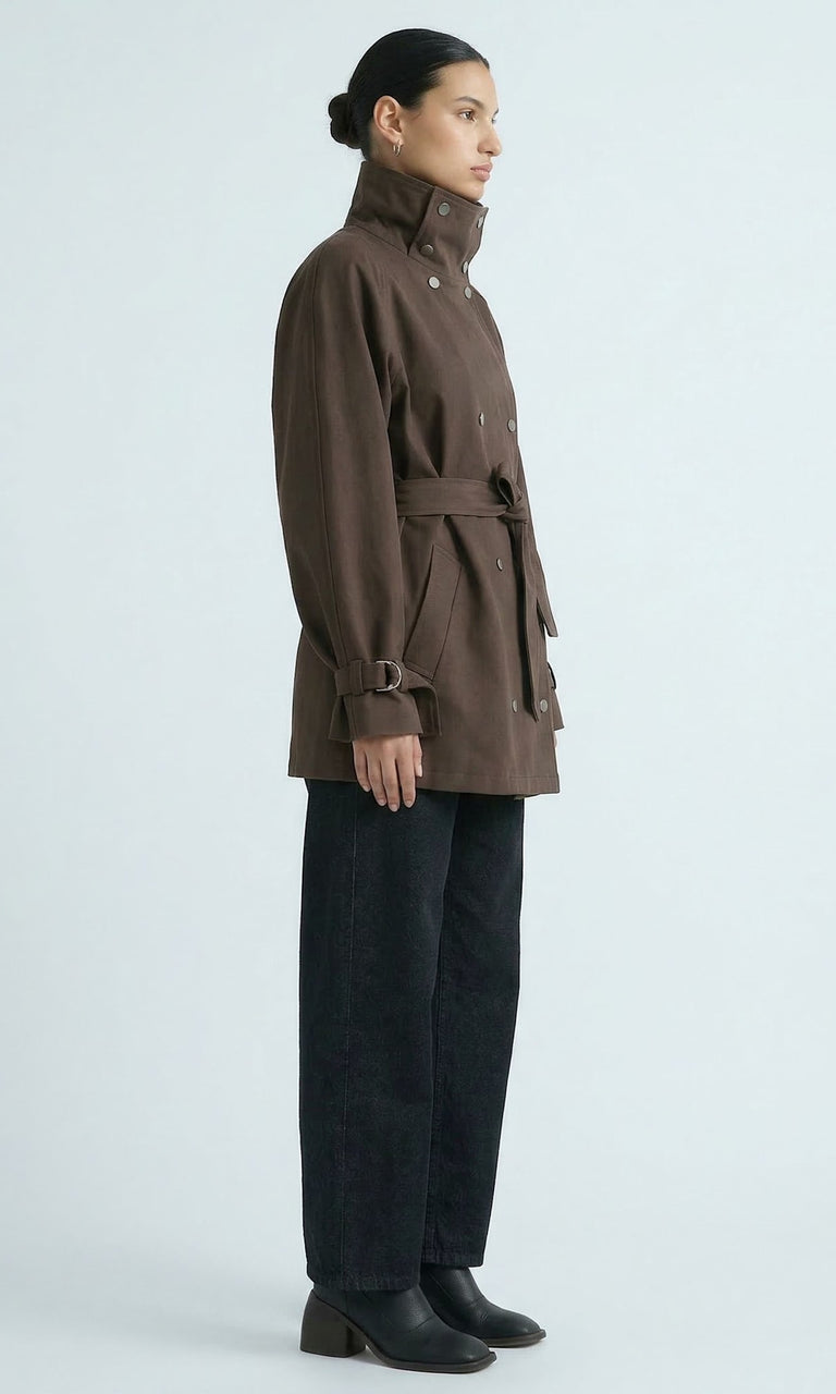 SKYLER CANVAS JACKET - BROWN