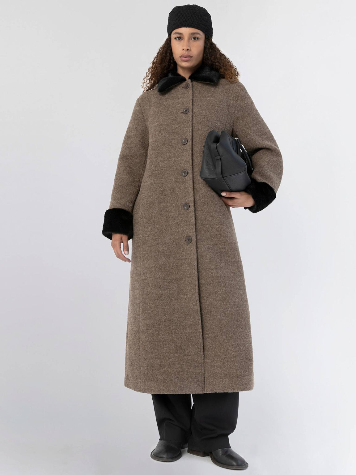EDEN COAT - BROWN/BLACK
