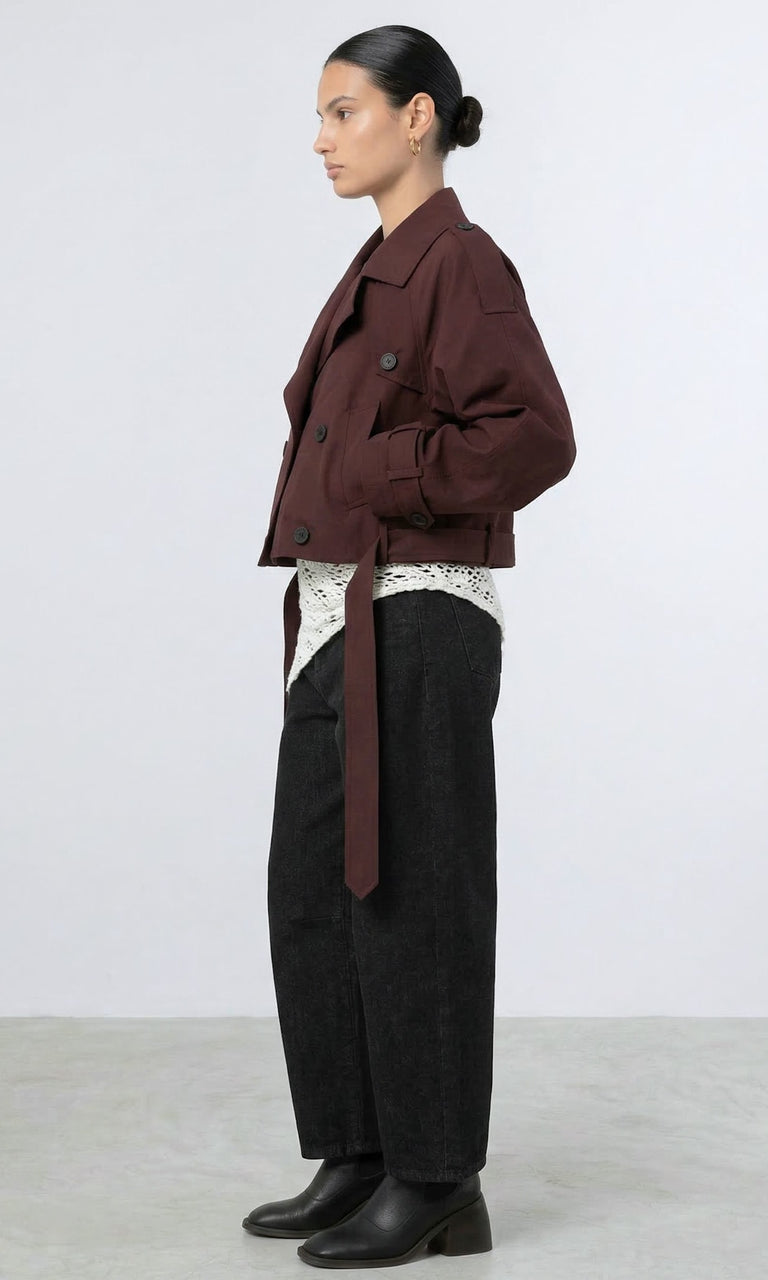 BOBBY CANVAS JACKET - BURGUNDY