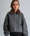 AVERY BOMBER JACKET - GREY/BROWN