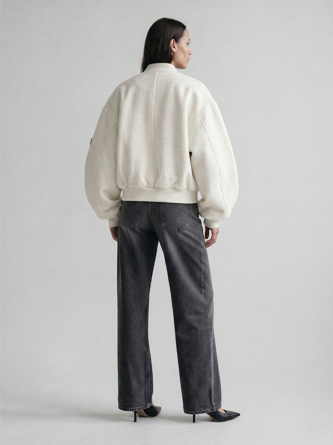 KIAN TWEED BOMBER - CREME