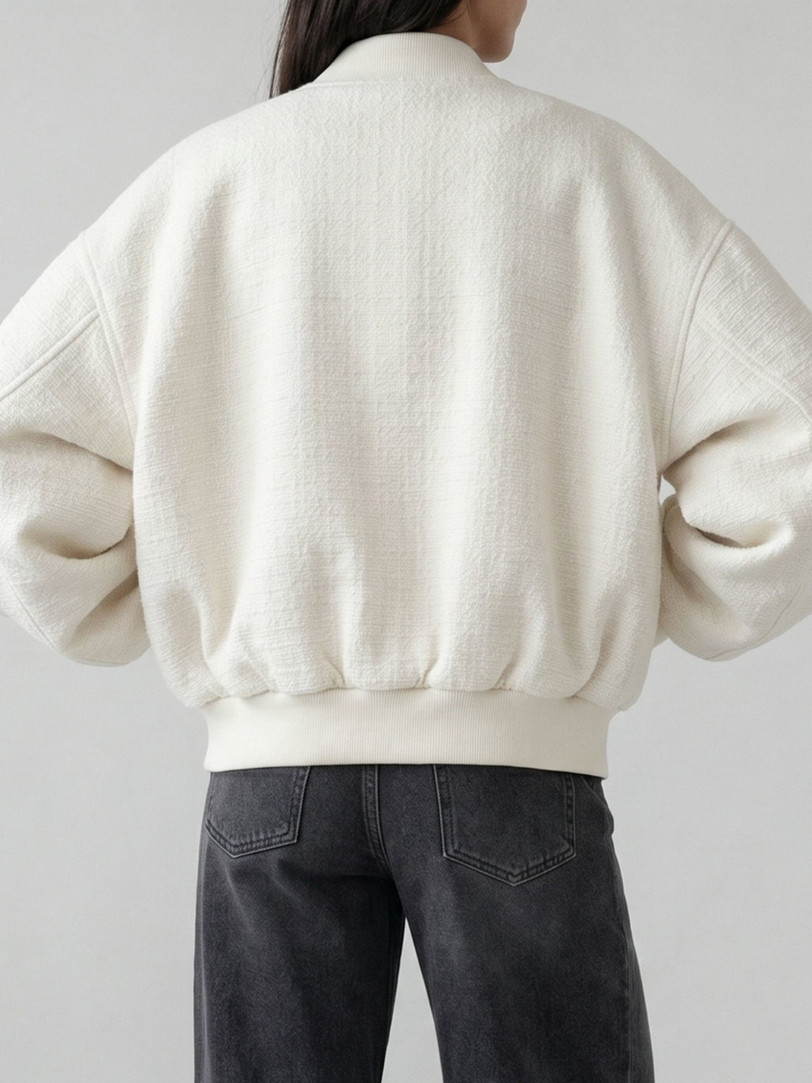 KIAN TWEED BOMBER - CREME