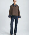 JOEL CANVAS JACKET - BROWN/NAVY