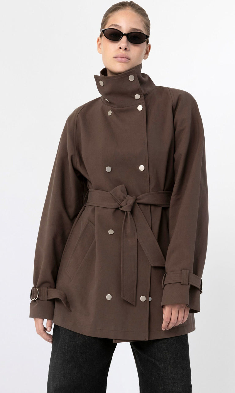 SKYLER CANVAS JACKET - BROWN