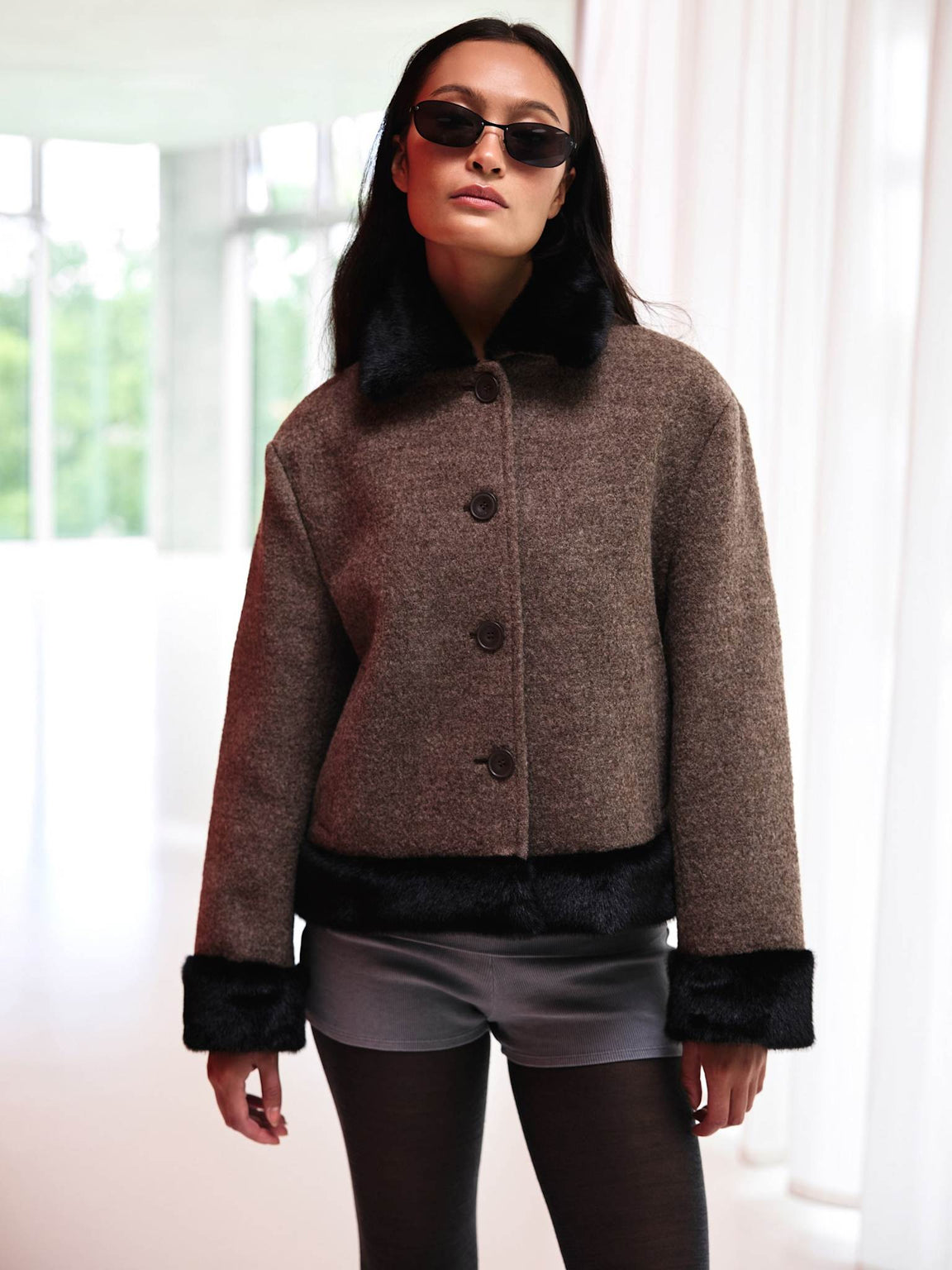 EDEN JACKET - BROWN/BLACK