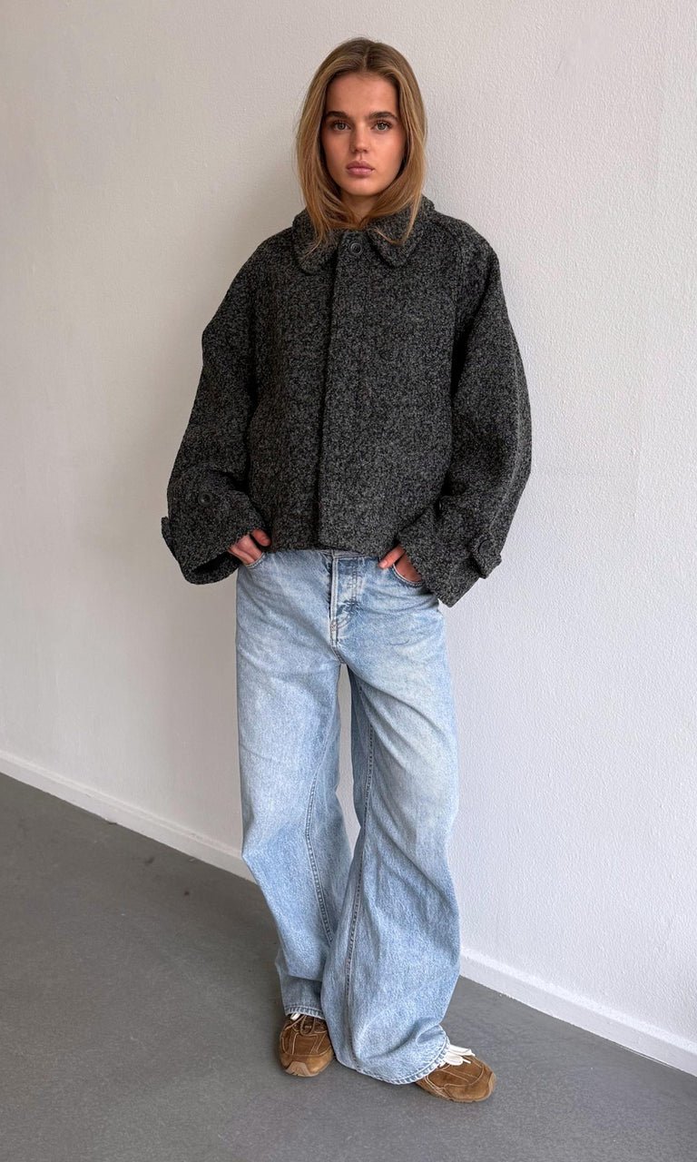 GIA BOUCLE JACKET - BLACK GREY