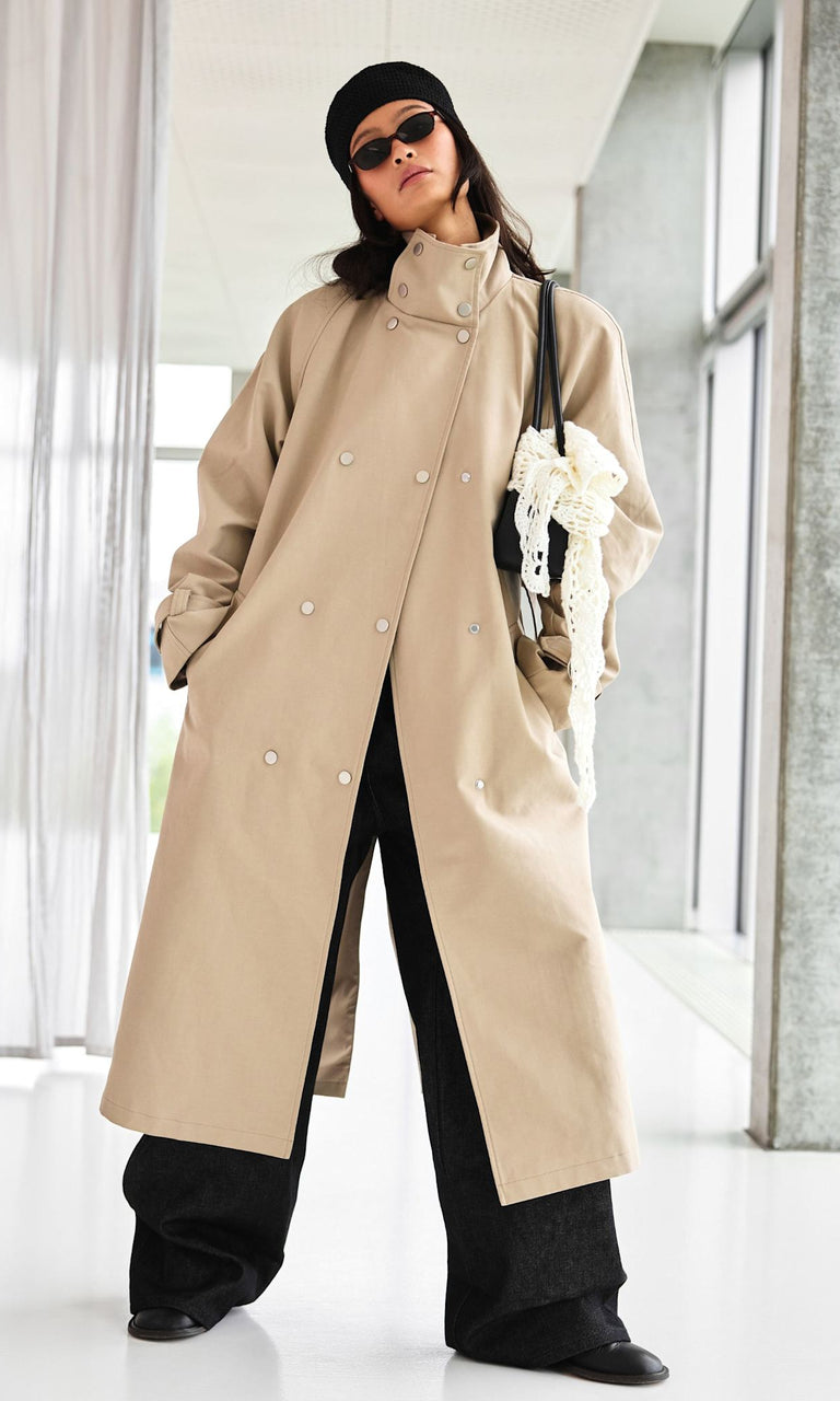 SKYLER CANVAS COAT - BEIGE