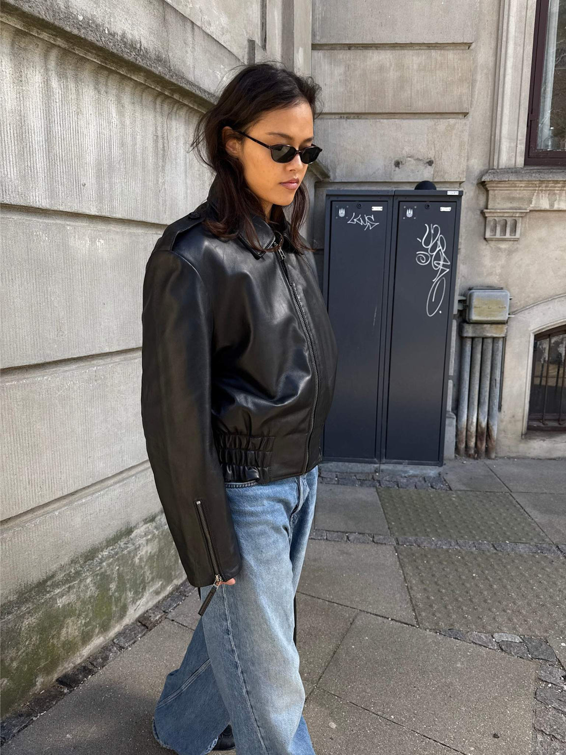 CLEO LEATHER JACKET - BLACK