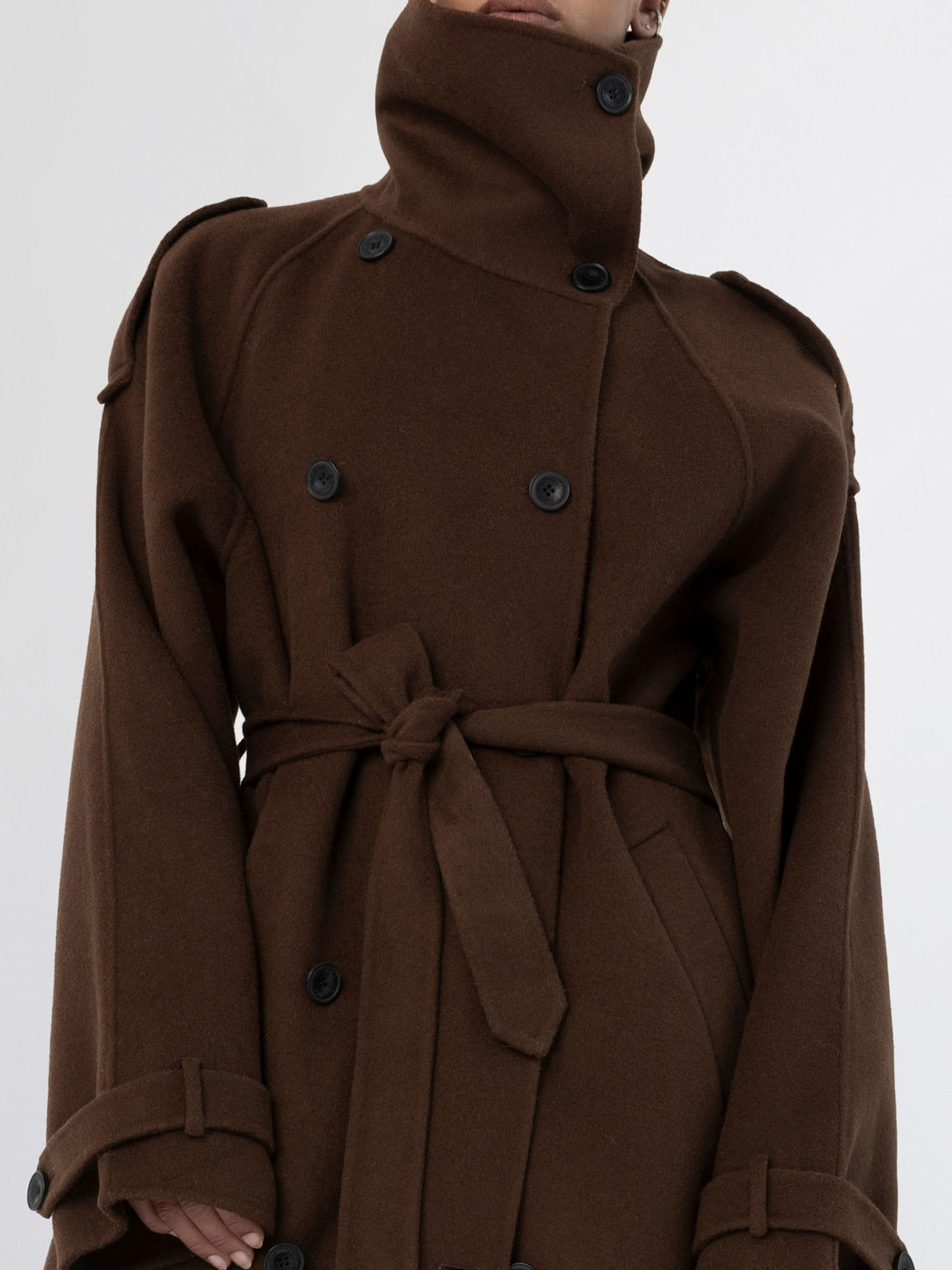 BELLO WOOL COAT - BROWN