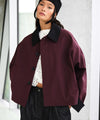 JOEL CANVAS JACKET - BURGUNDY/BLACK