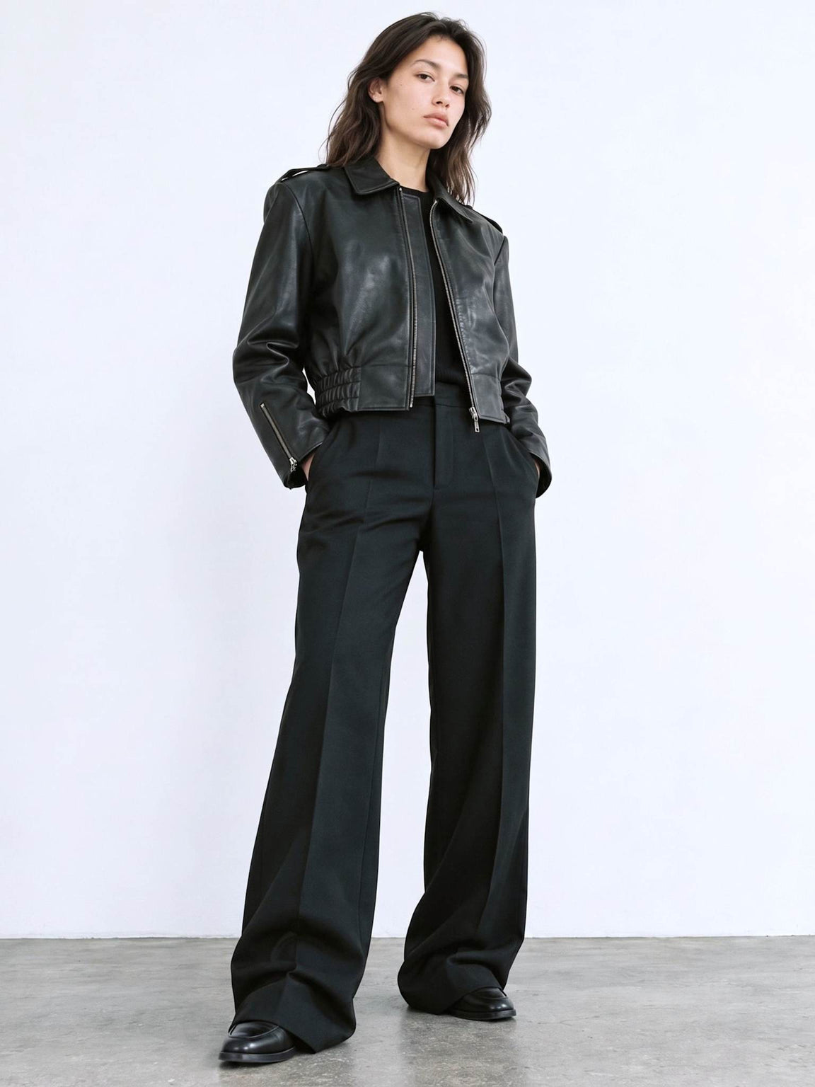 CLEO LEATHER JACKET - BLACK