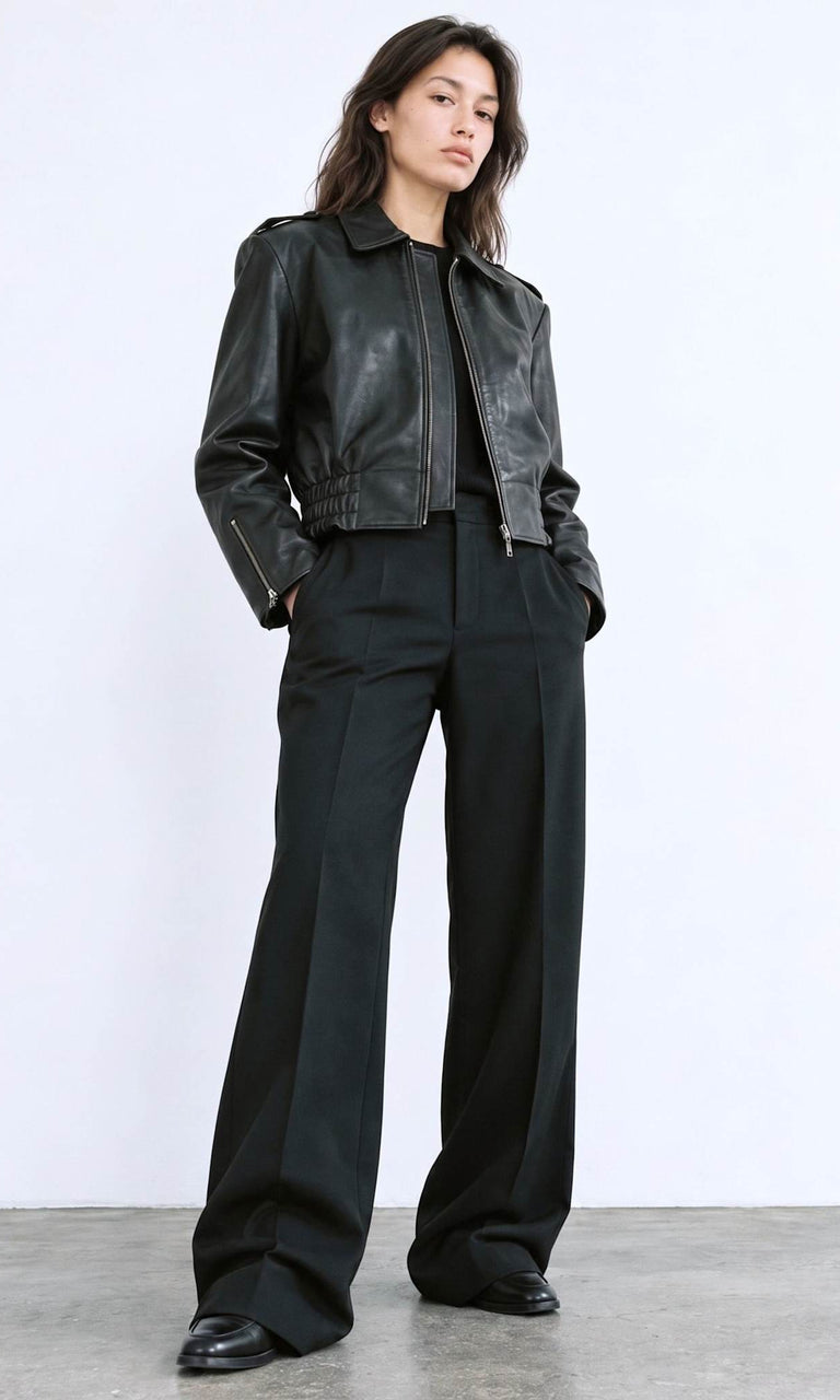 CLEO LEATHER JACKET - BLACK