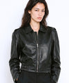 CLEO LEATHER JACKET - BLACK