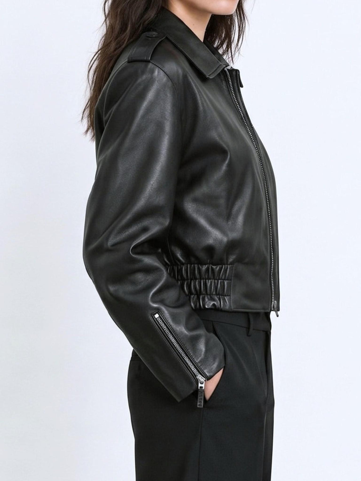 CLEO LEATHER JACKET - BLACK