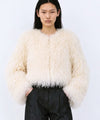 CARLY CROPPED JACKET - CREME