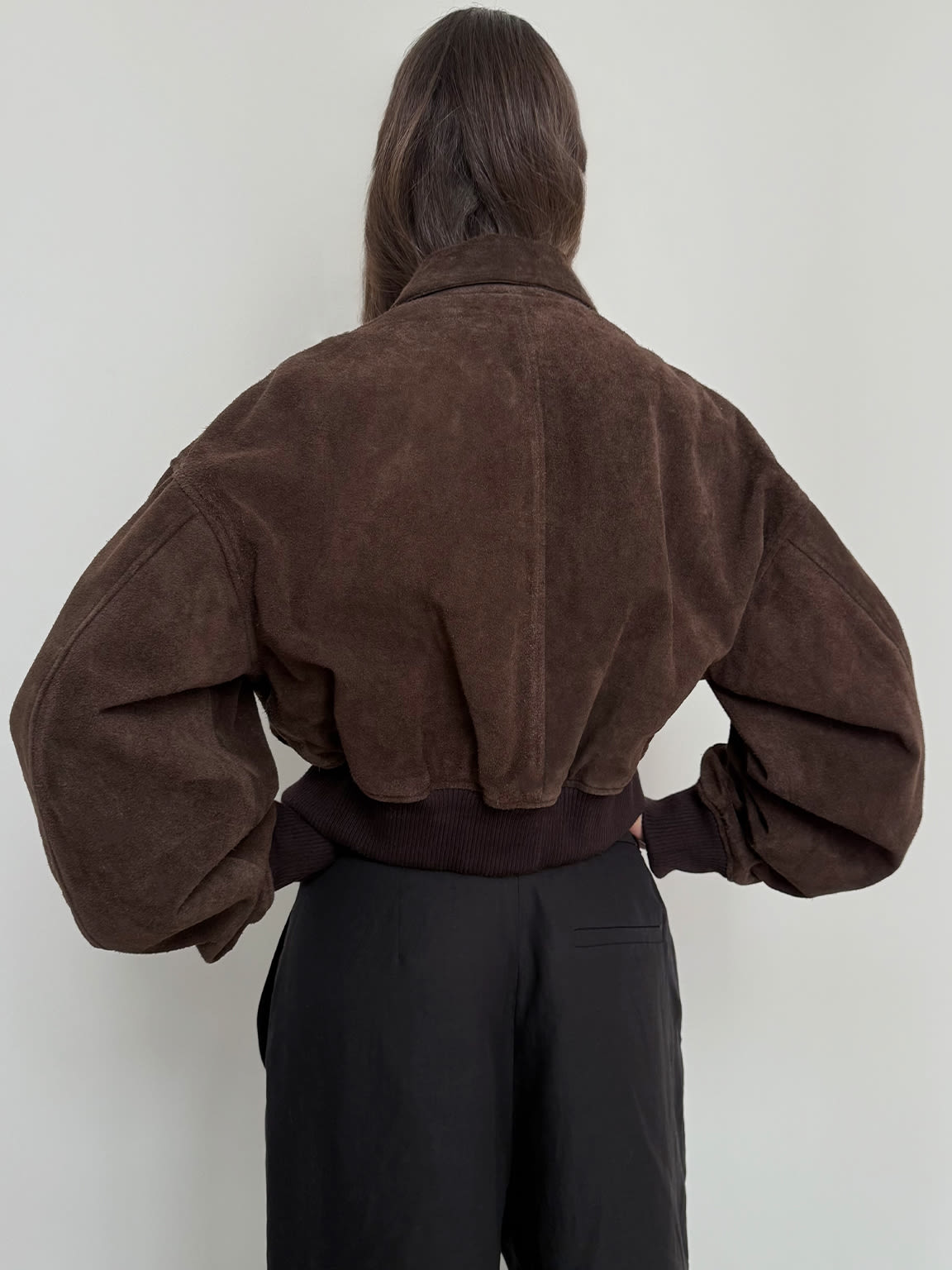 BONNIE SUEDE BOMBER - BROWN