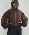 BONNIE SUEDE BOMBER - BROWN