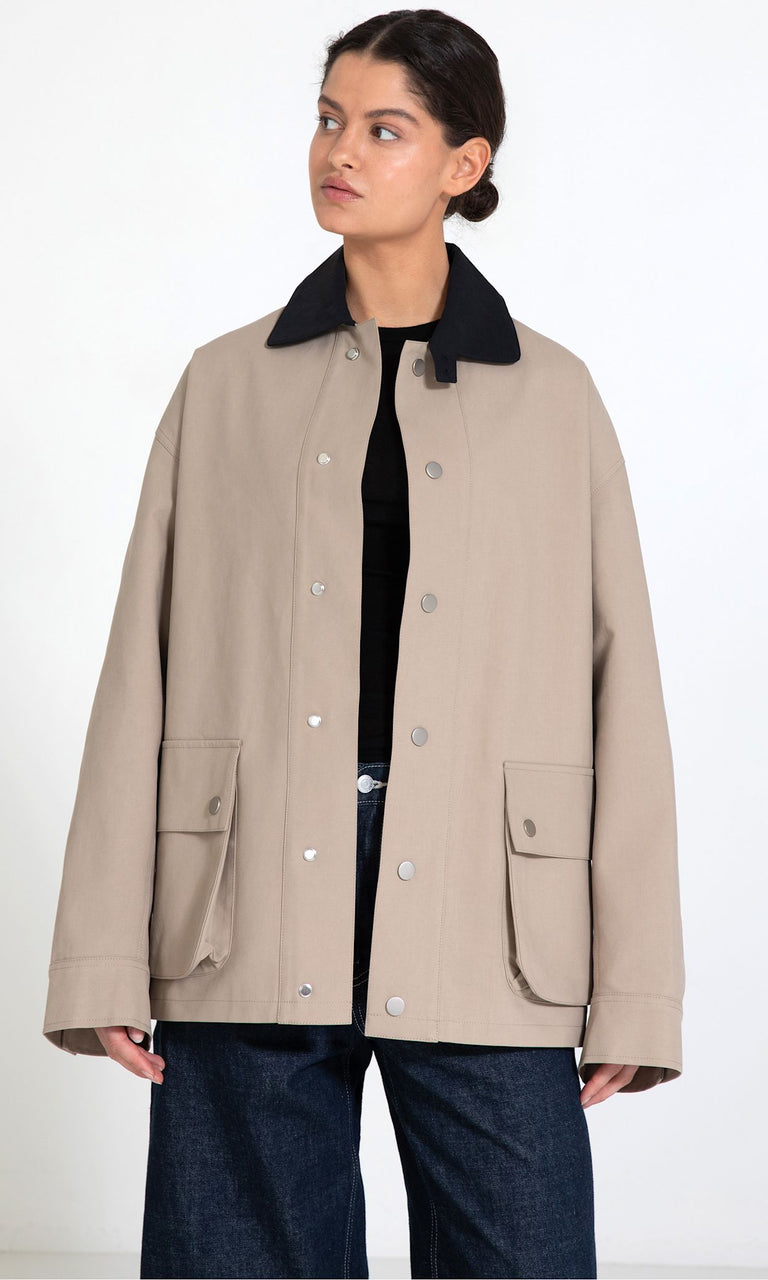 BROOKLYN JACKET - BEIGE/BLACK