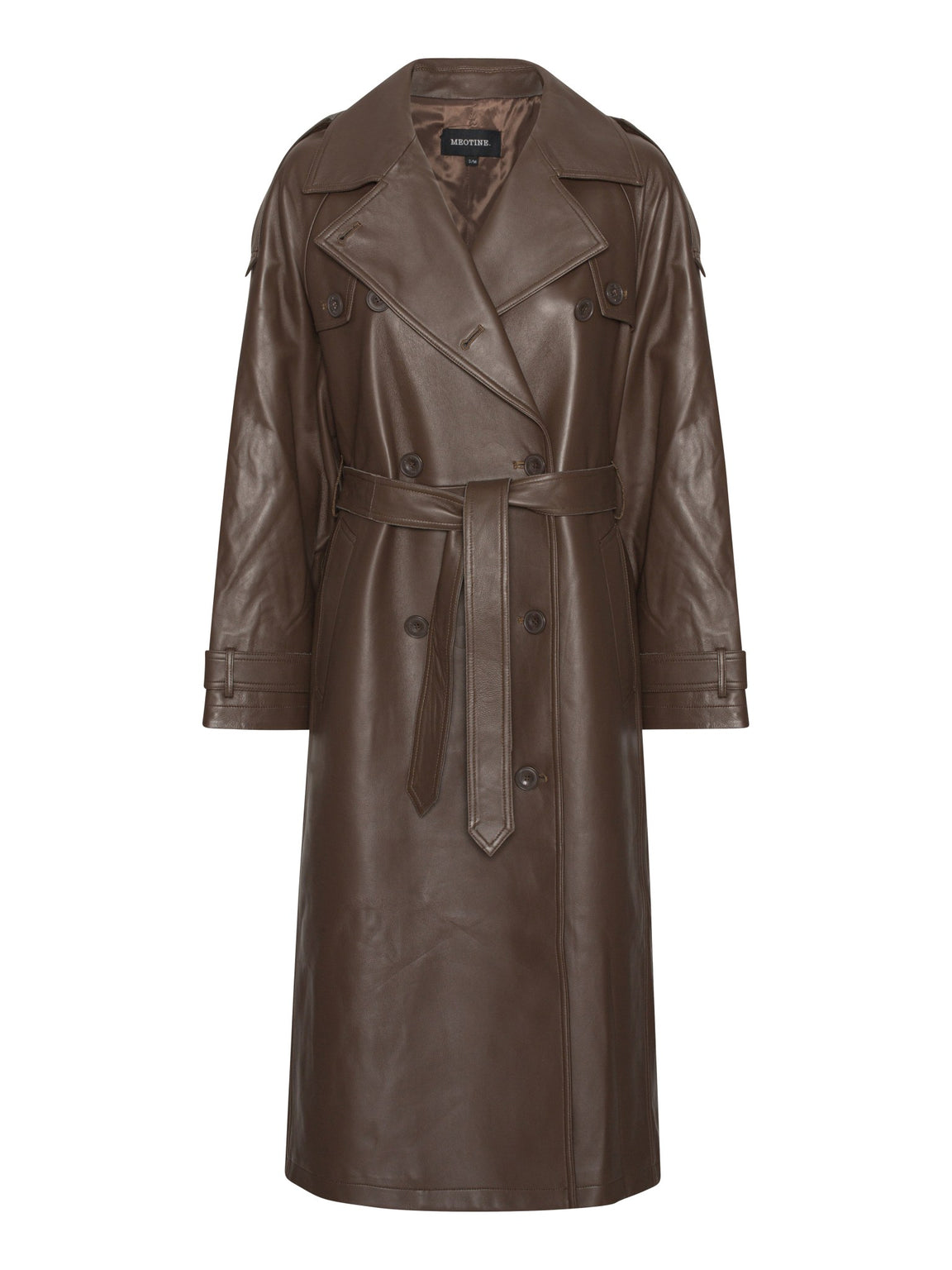 BOBBY LEATHER COAT - DARK BROWN