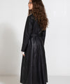 DREW LEATHER COAT - BLACK