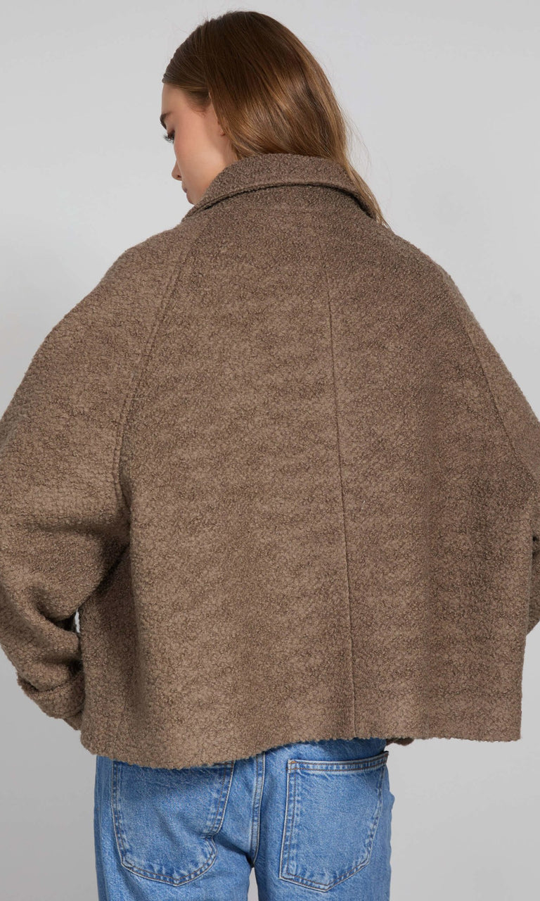 GIA BOUCLE JACKET - GREY/BROWN