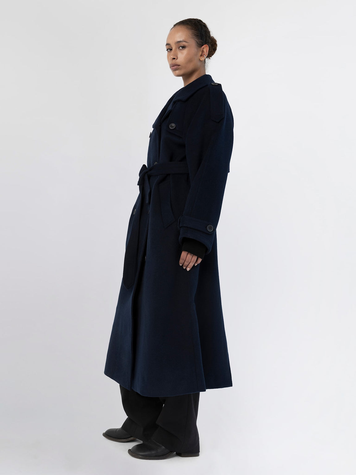 BEA WOOL COAT - NAVY
