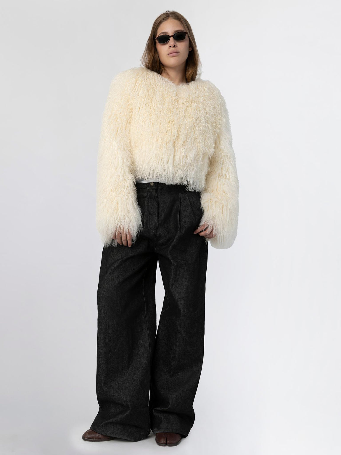 CARLY CROPPED JACKET - CREME