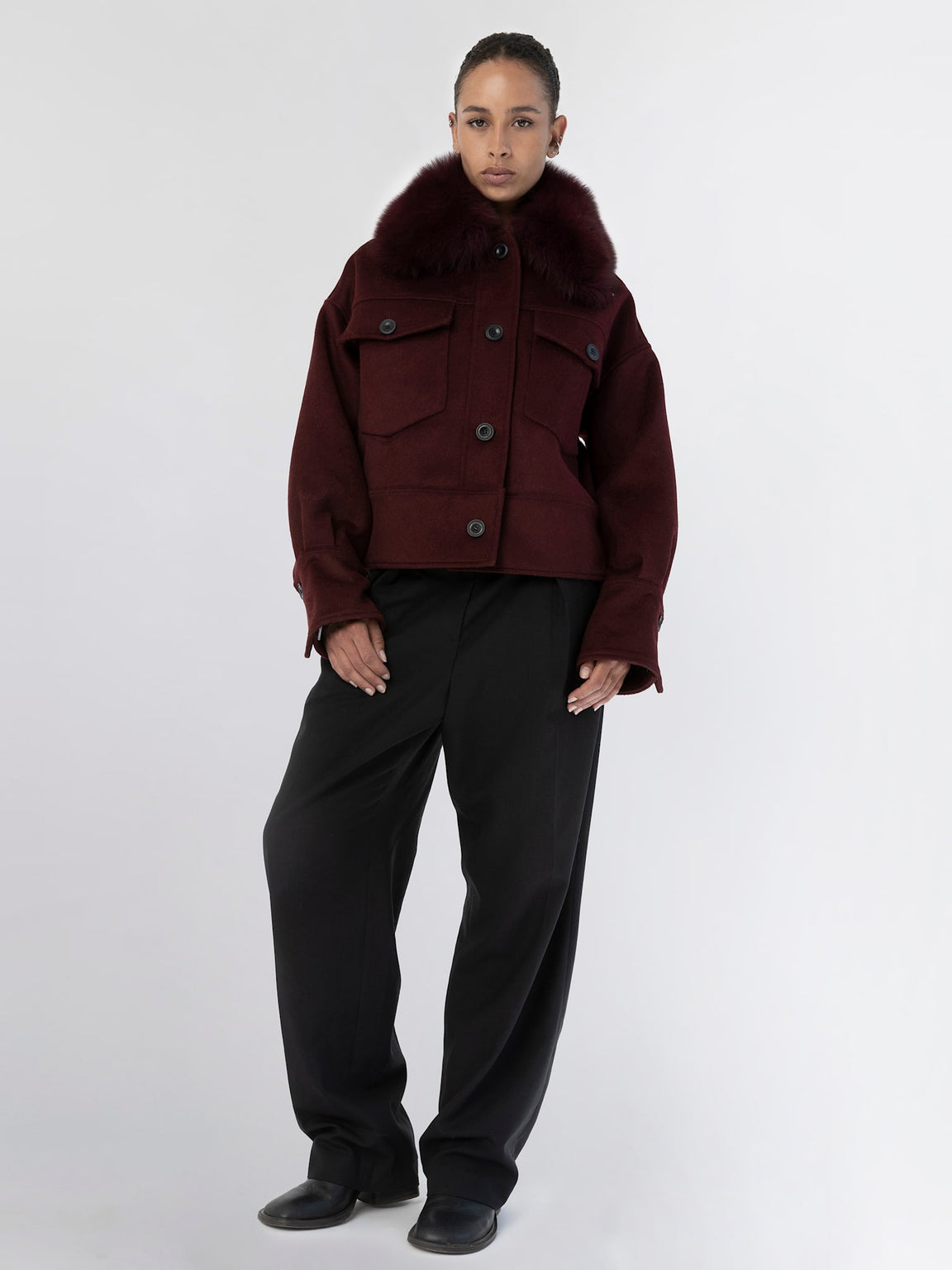 CHARLIE WOOL JACKET - BURGUNDY