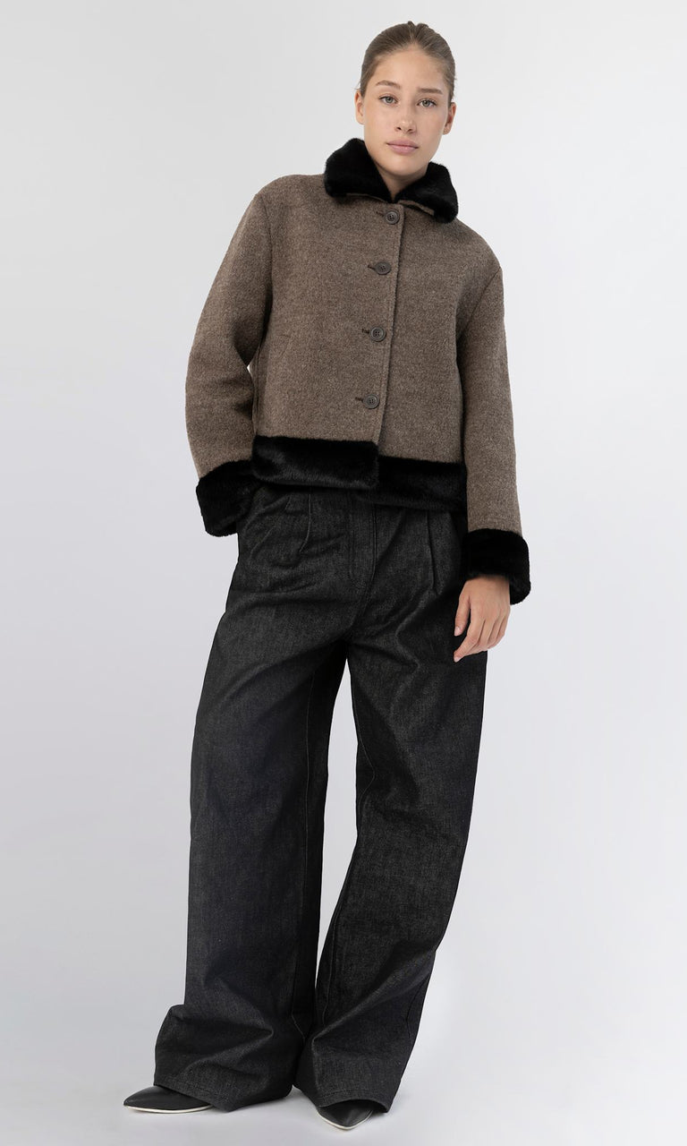 EDEN JACKET - BROWN/BLACK