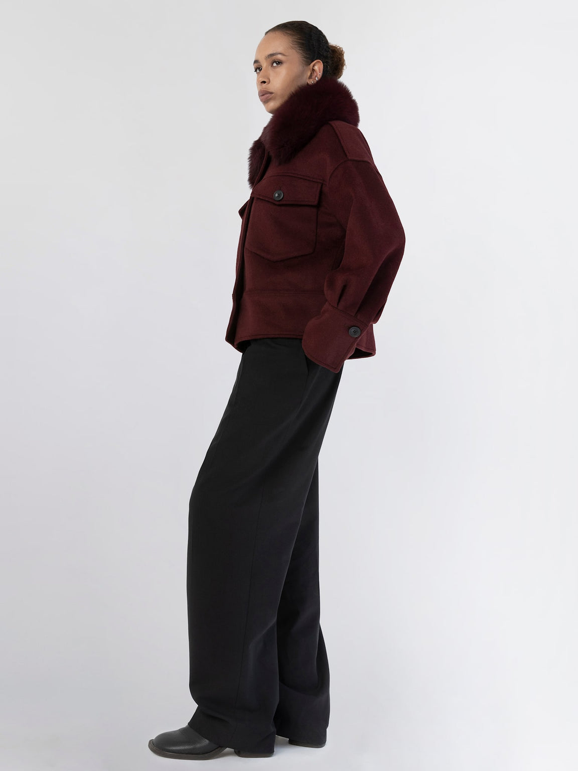 CHARLIE WOOL JACKET - BURGUNDY