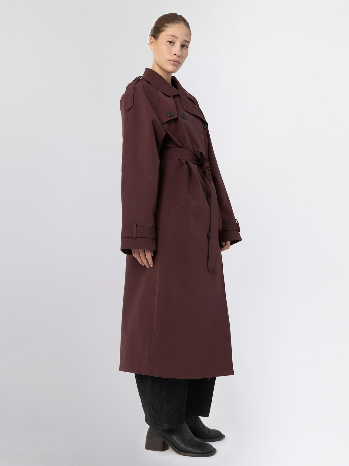 BOBBY CANVAS COAT - BURGUNDY
