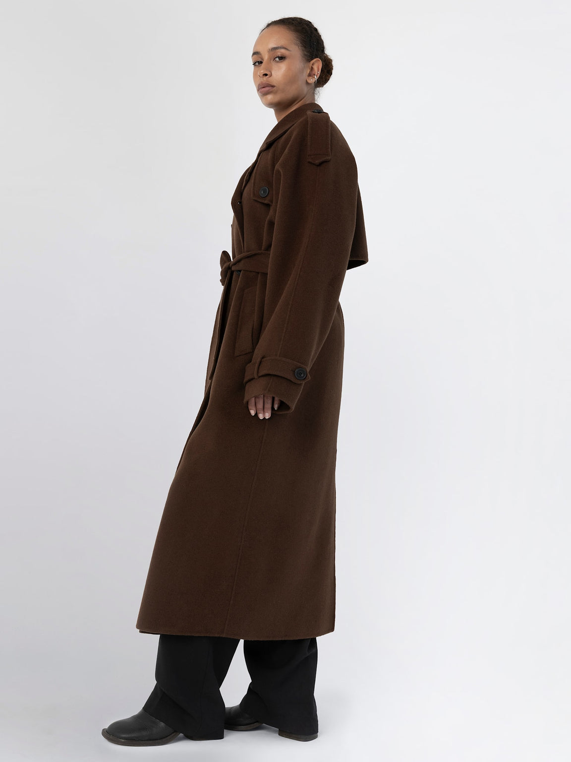 JOHN WOOL COAT - BROWN