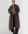 JOEL CANVAS COAT - BROWN/NAVY