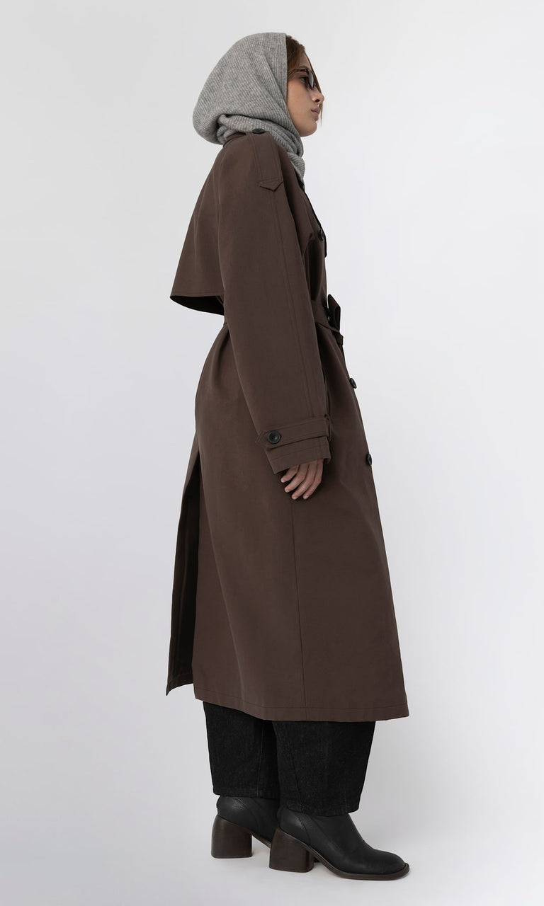 BOBBY CANVAS COAT - BROWN