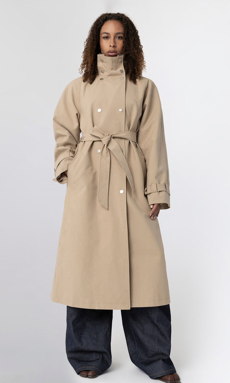 SKYLER CANVAS COAT - BEIGE