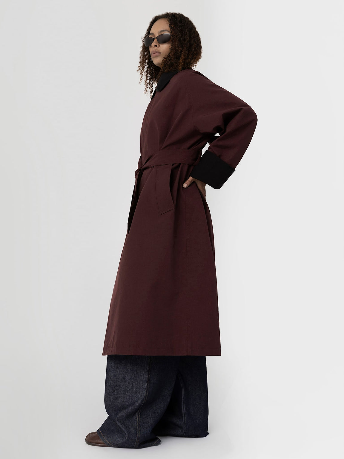 JOEL CANVAS COAT - BURGUNDY/BLACK