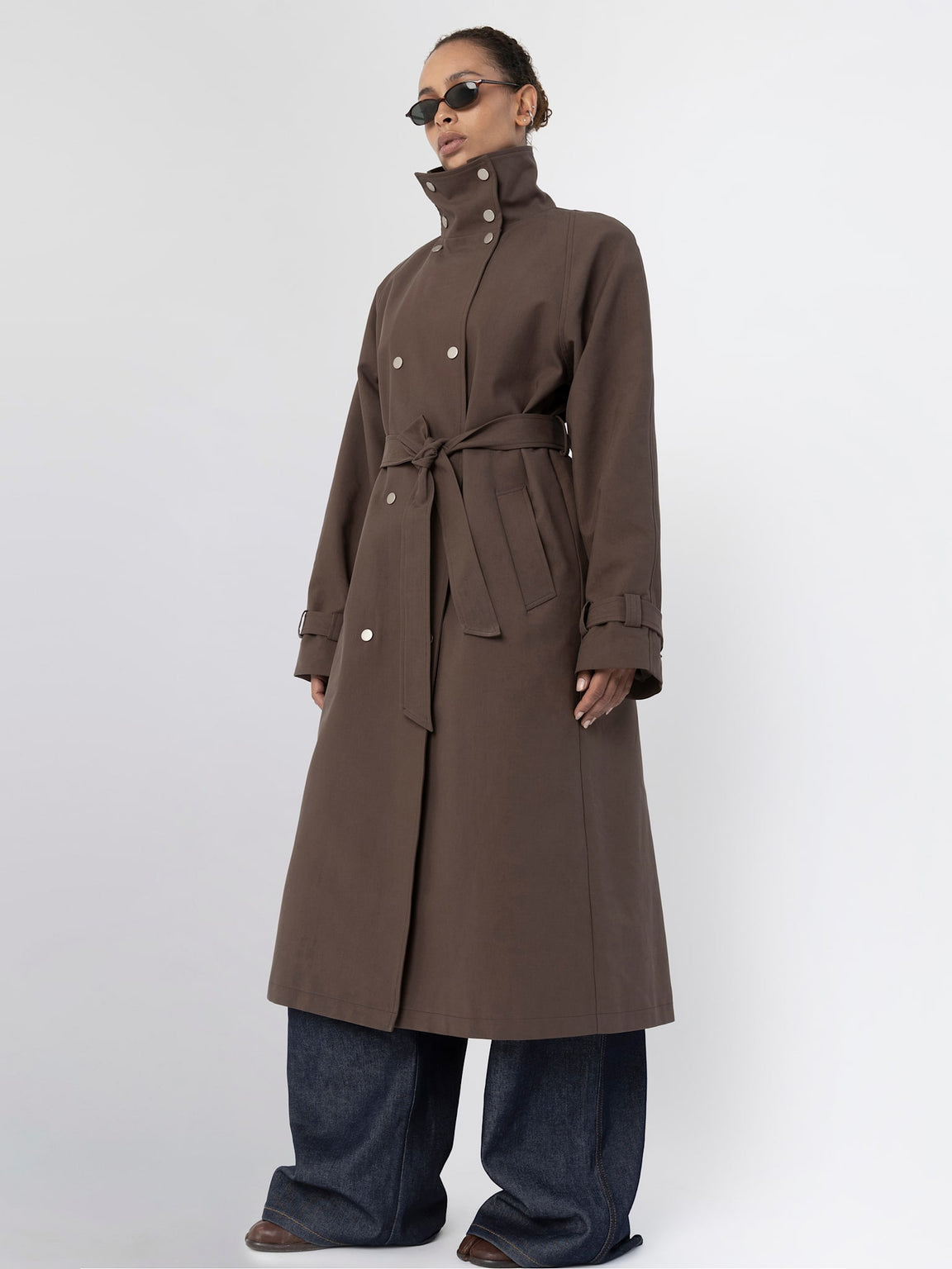 SKYLER CANVAS COAT - BROWN