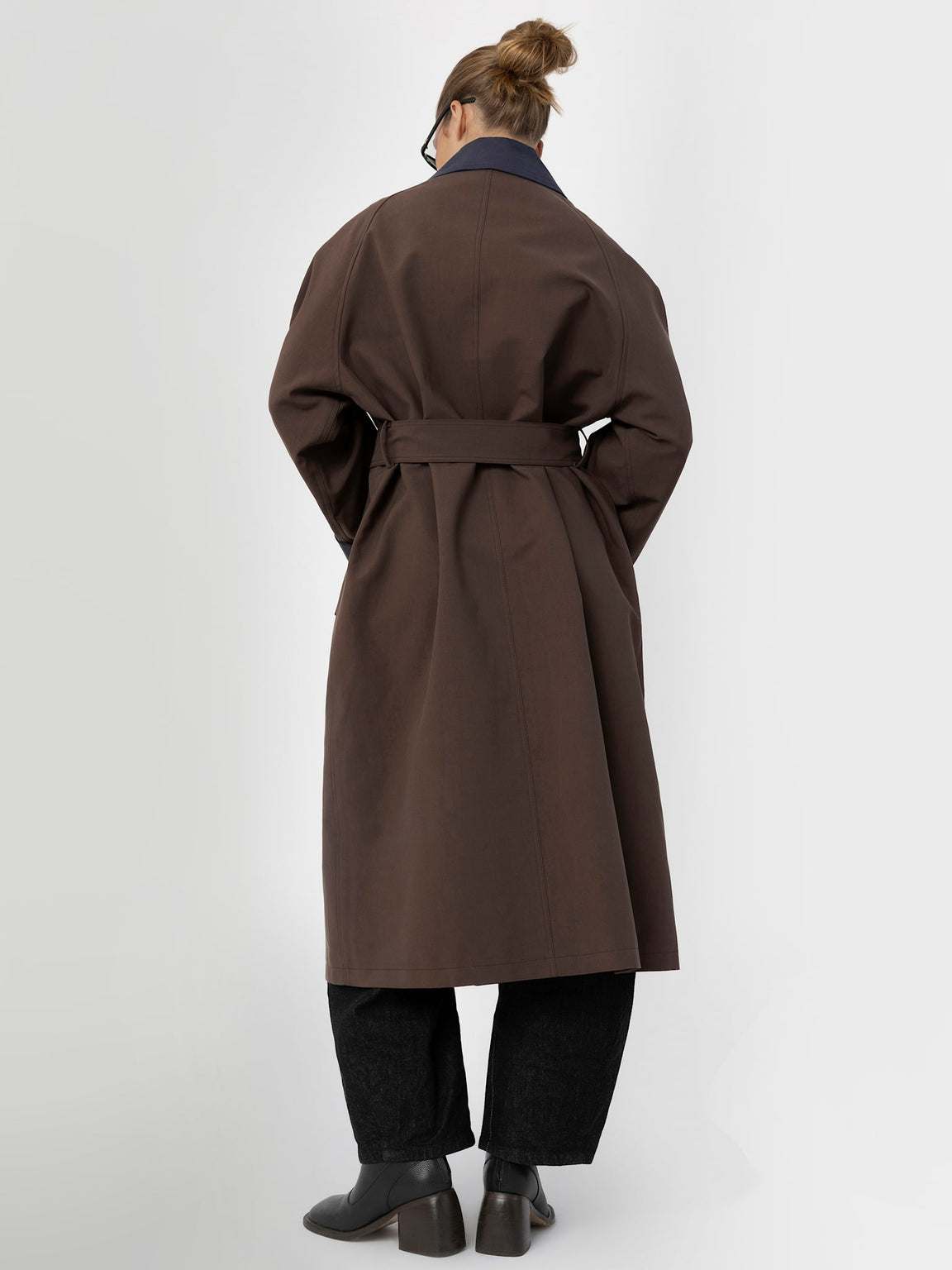 JOEL CANVAS COAT - BROWN/NAVY