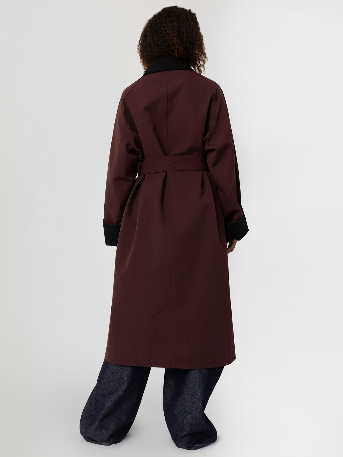 JOEL CANVAS COAT - BURGUNDY/BLACK