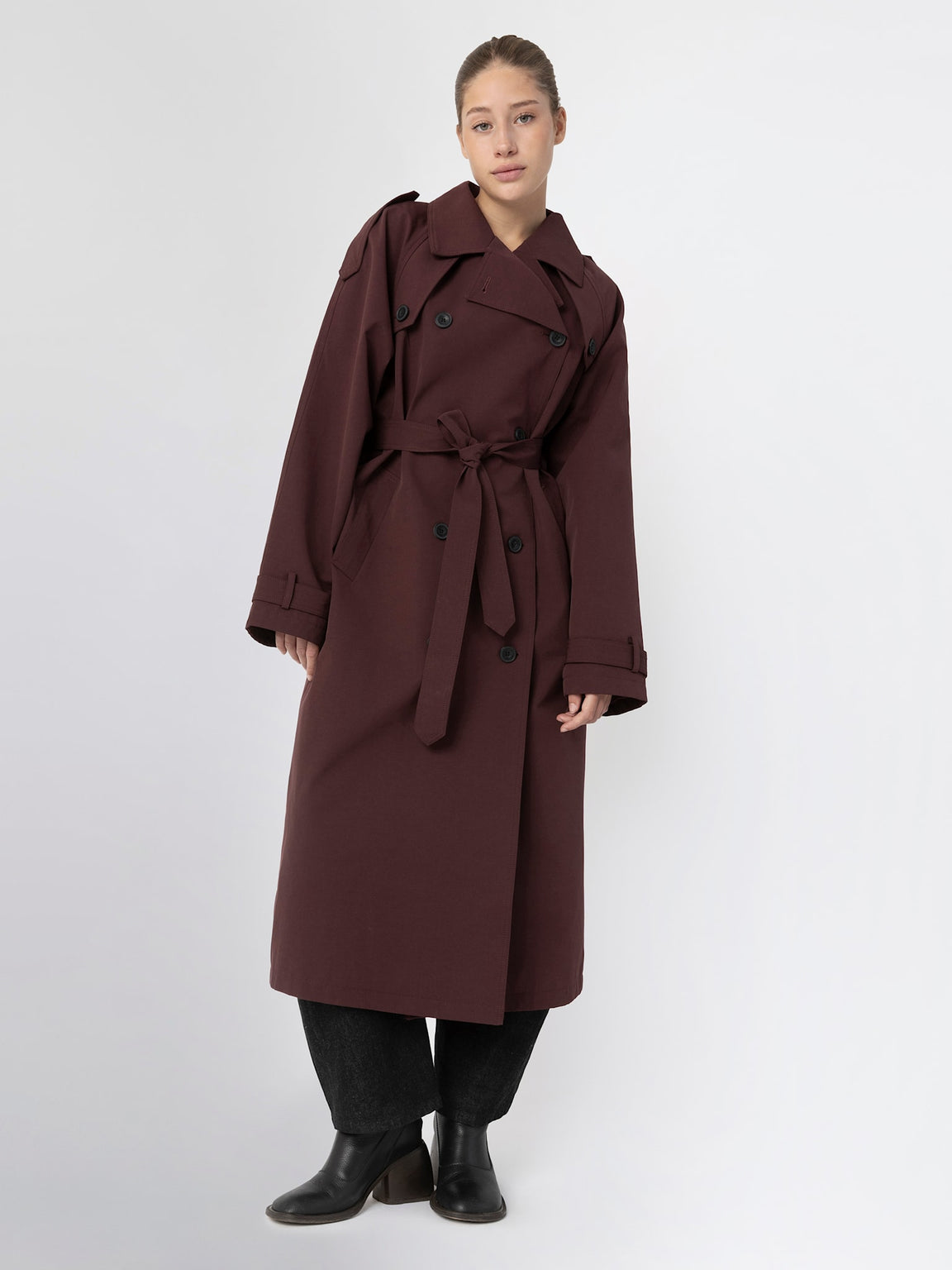 BOBBY CANVAS COAT - BURGUNDY
