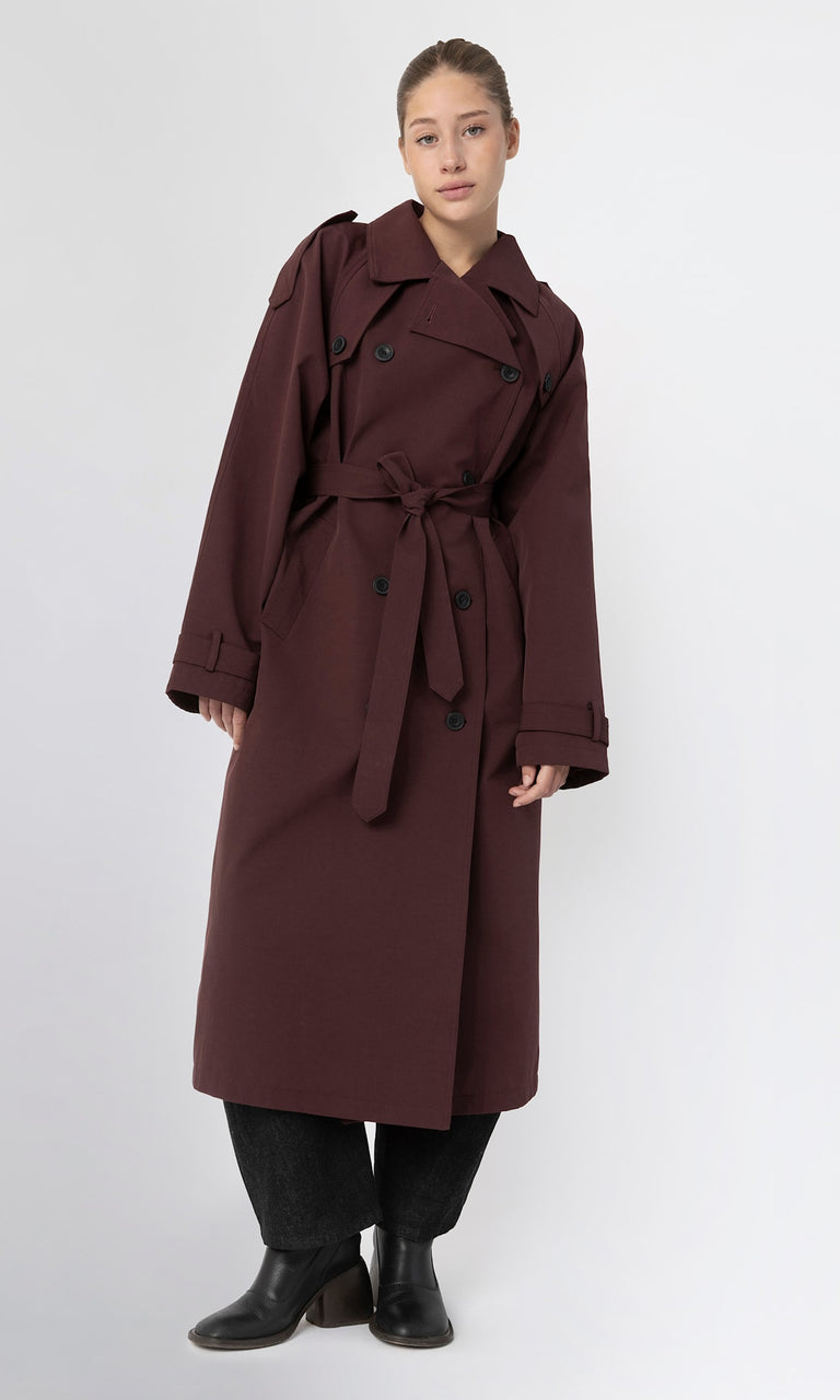 BOBBY CANVAS COAT - BURGUNDY