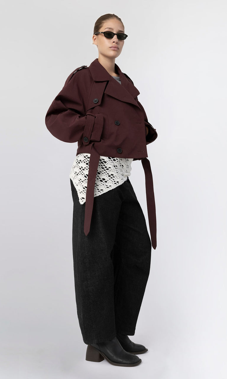 BOBBY CANVAS JACKET - BURGUNDY